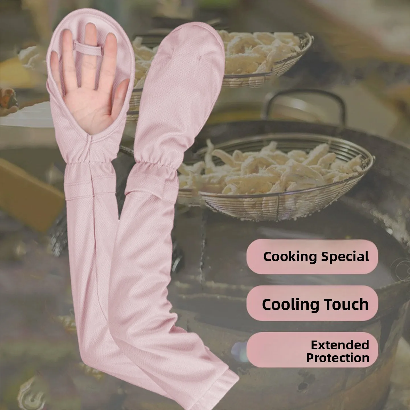 Long Sleeve Kitchen Gloves Oil Splash Proof Cooking Protection Tools Anti-Scalding Splash Mask for Cooking And Meal Preparation