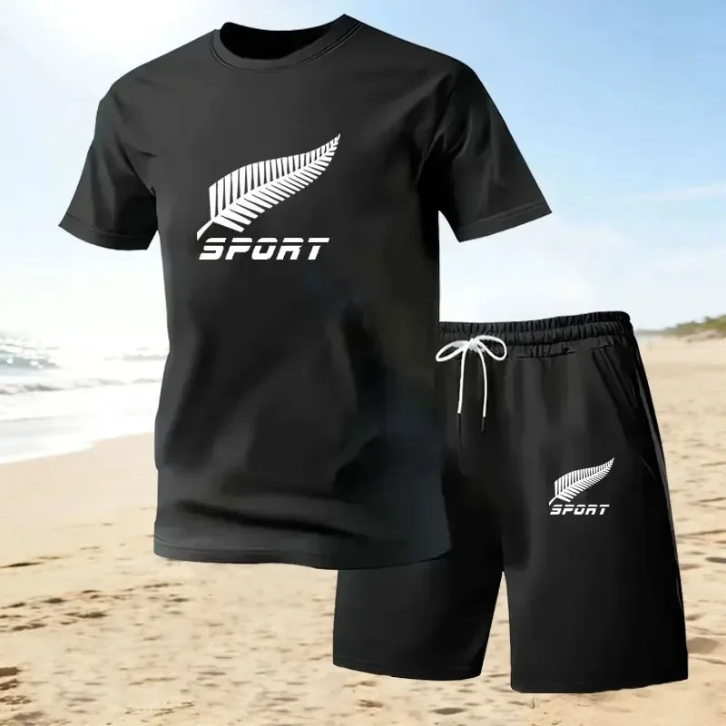 New Summer Men's Sets T-Shirt Casual Mesh Set Sports Jogging Set Breathable Fast Drying Gym Shirt Football Shirt suits