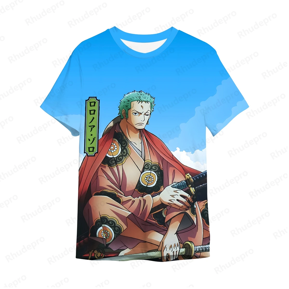 Summer New Men's Anime One Piece Monkey D. Luffy 3D Printing Role Play Women's And Children's Street T-shirts Unisex Large Top