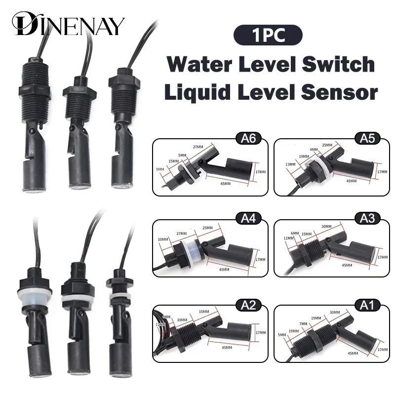 12V to 110V Water Level Switch PP Plastic Float Sensor for Liquid Level Control