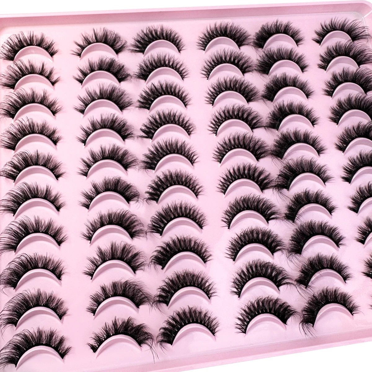 Misture 5/30 pares de cílios postiços de aparência natural, grossos e fofos, pacote de cílios de vison falso, cílios de olho de gato que parecem extensões pretas