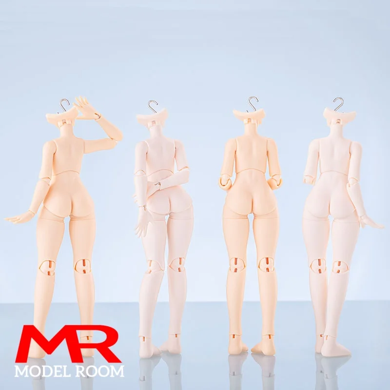 1/12 Scale BJD Joint Body Super White Natural Skin Doll PVC 14.5CM Flat-chest Big Breast Doll with Aluminum Wire Fit GSC heads