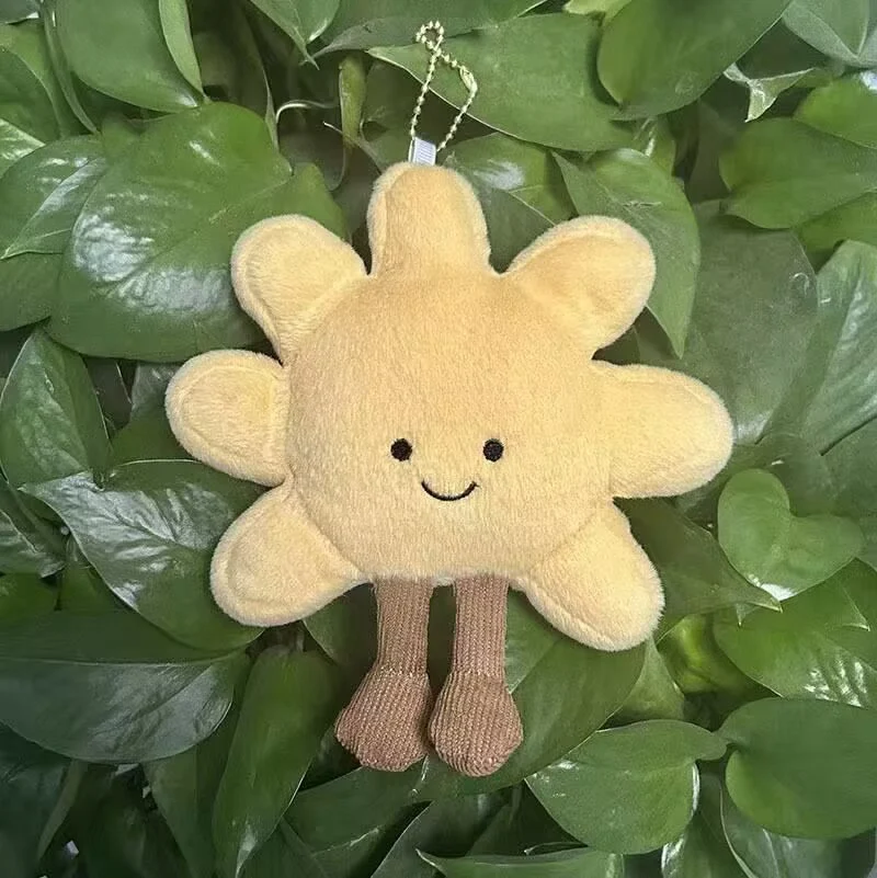 عالية الجودة 13 سنتيمتر الشمس الأصفر بلوشي قلادة محشوة لطيف ألعاب من نسيج مخملي للفتيات ديكور غرفة نوم حقيبة سيارة مفتاح سلسلة هدايا عيد الميلاد #5