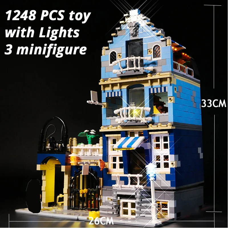 

1248 PCS 15007 Market Street Building Blocks Bricks Birthday Christmas Gift Toys Compatible Withv 10190 LIT2007