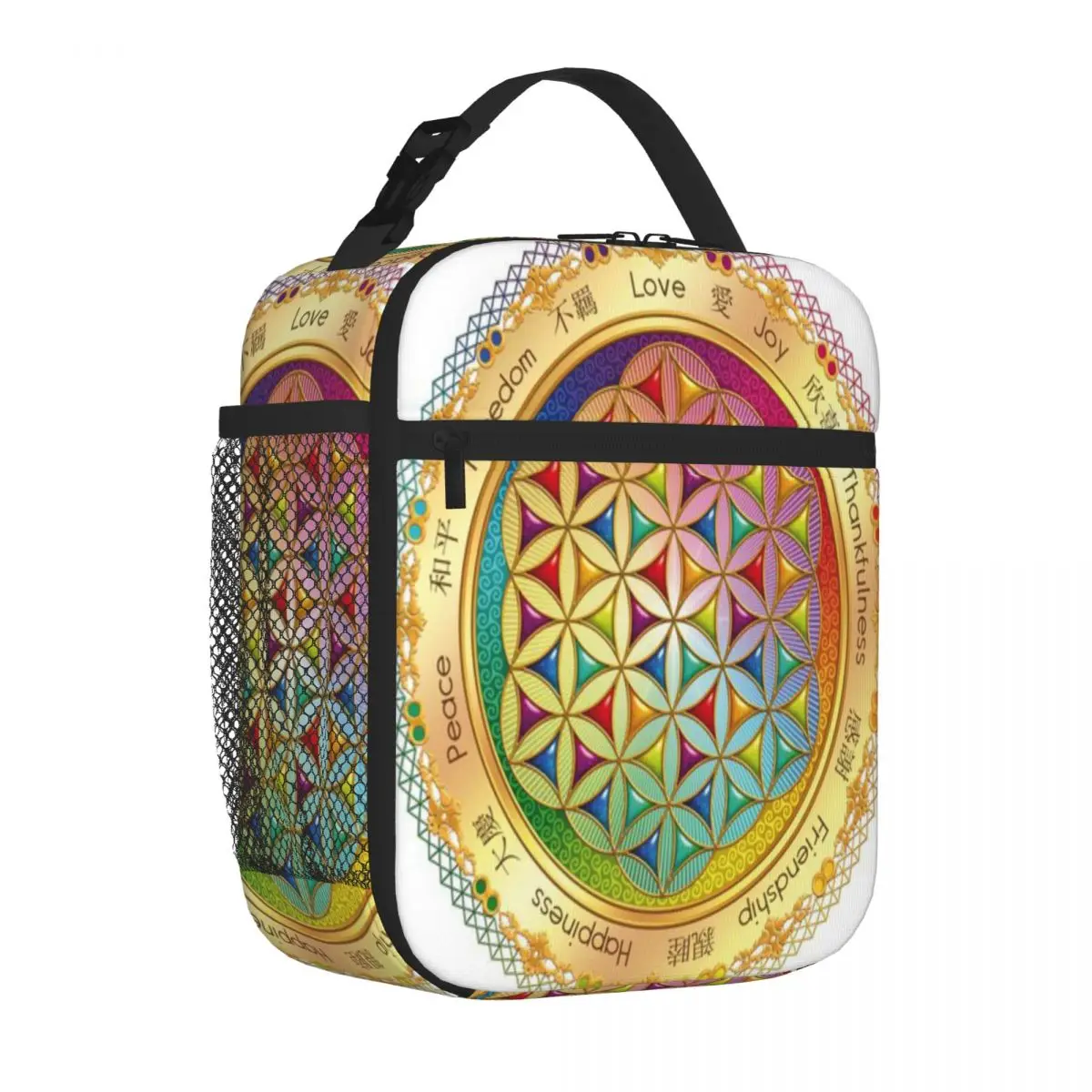 Hot Sale The Flower Of Life - Light With Framing Cute Lightweight Lunch Bag High School Lunch Carrier
