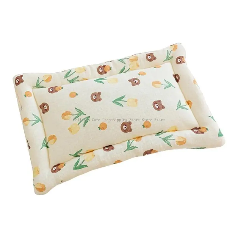 Dotted Patterned Pillow with Rabbit Bear Pattern Cotton Pillow with Dotted Pattern Lightweight for Baby Gift