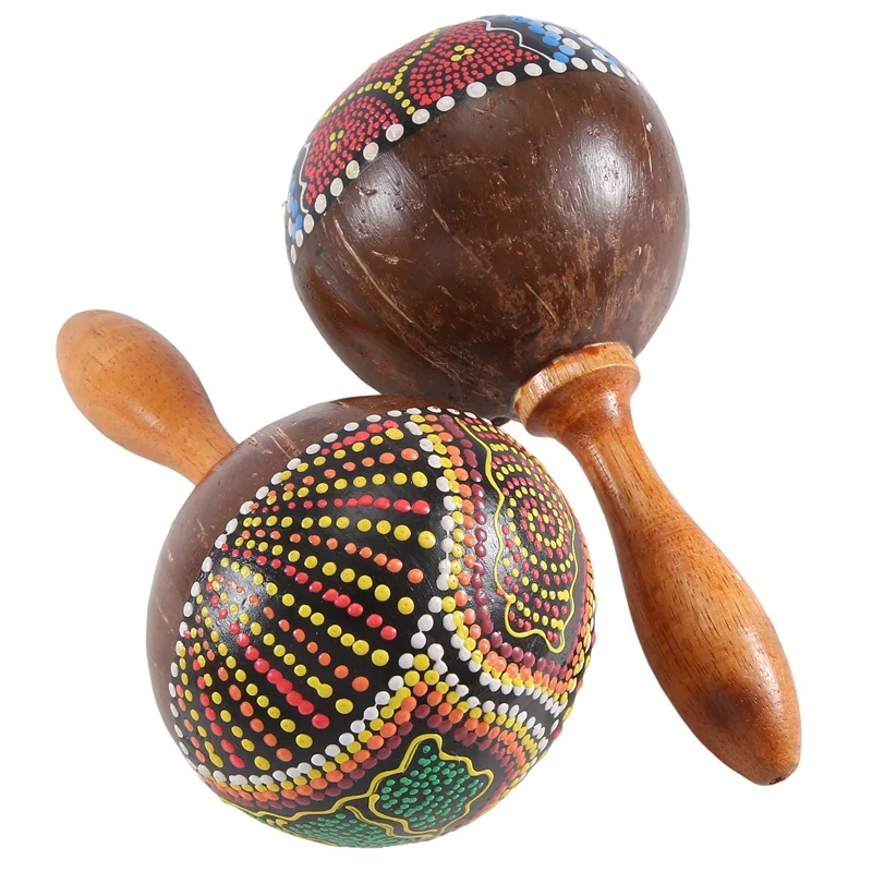 Percussion Maracas 1Pair Of Shakers Rattles Sand Hammer Percussion Instrument With Wooden Handles For Live Performances Durable