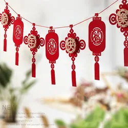 8pcs/set Chinese New Year 2024 Lantern Shape Hanging Decoration Lunar New Year Home Festive Hanging Happy New Year Decoration