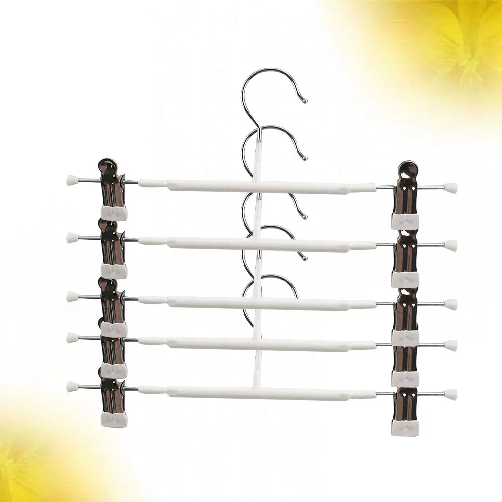 

5 Pcs Trouser Stand with Clip Clothes Hangers for Pants Tongs Rack Clothing Skirts Metal Swifter Hook