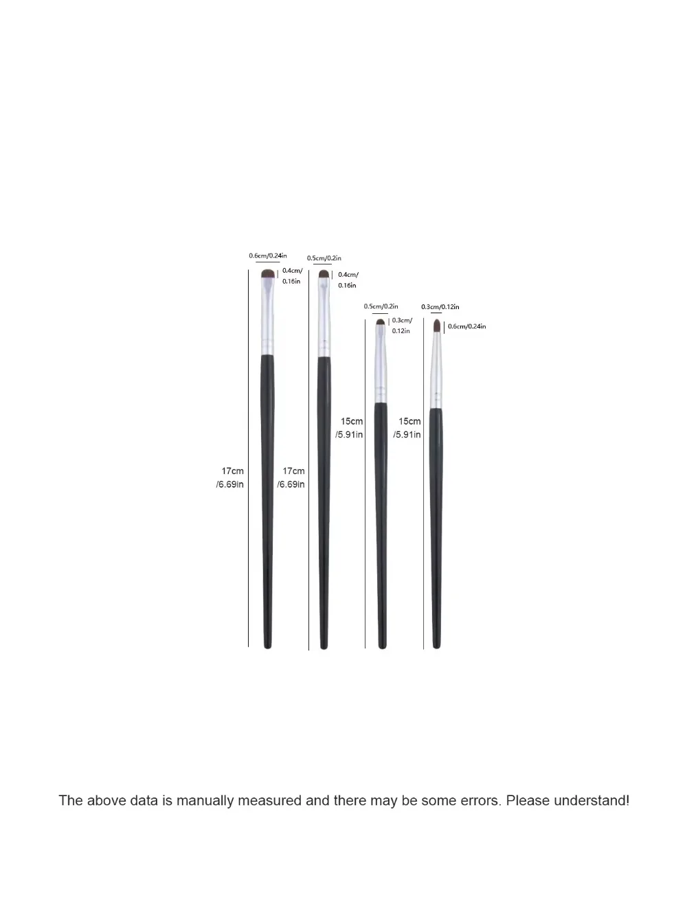 1 Set Of 4 Black Eye Detail Makeup Brushes Pony Hair Precision Eye Shadow Lying Silkworm Brightening Eyeliner Applicator Small gallery 4