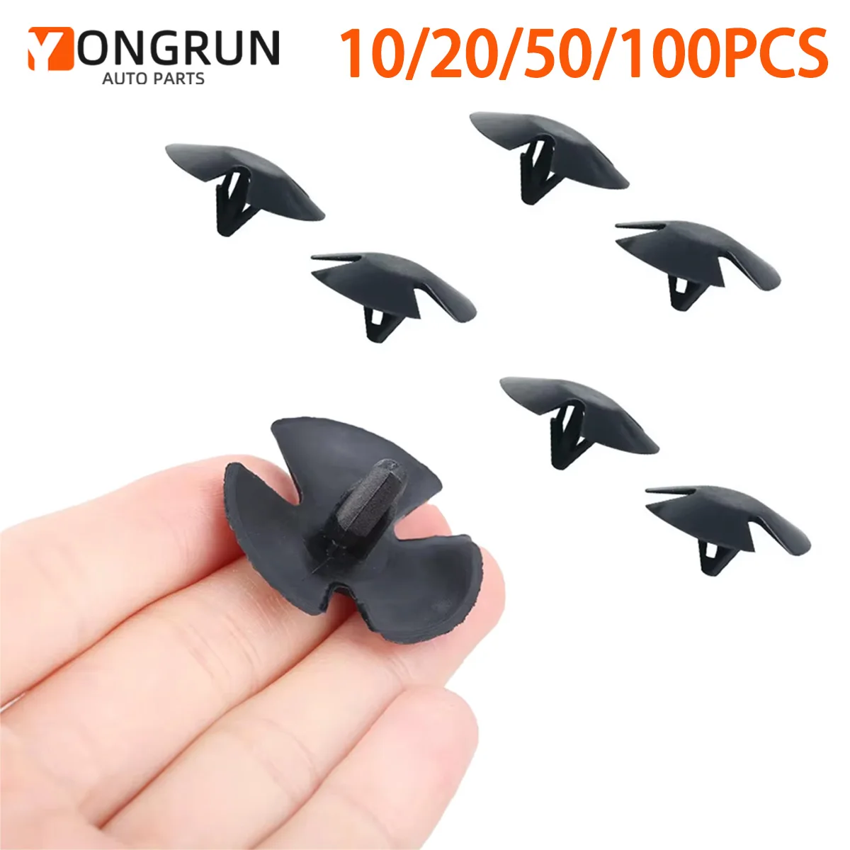 YONGRUN 10/20/50/100PCS Engine Hood Insulation Clip Car Decorative Panel Nylon Clip Black Plastic Fastening Clip Car Accessories