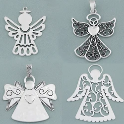 5PCS Large Guardian Angel Amulet Charms Pendants for Necklace Jewelry Making Findings Accessories