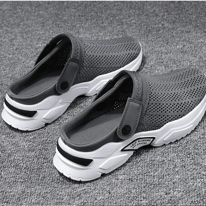 Men Summer Sandals Platform Sandals Designer Mesh Mules Breathable Padded Beach Slippers 2024 Slip on Lightweight Men Sneakers