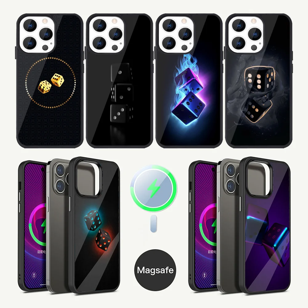 

Lucky Dice Phone Case For iPhone 16,15,14,13,12,11,Plus,Pro,Max Mini Magsafe Magnetic Wireless Charging
