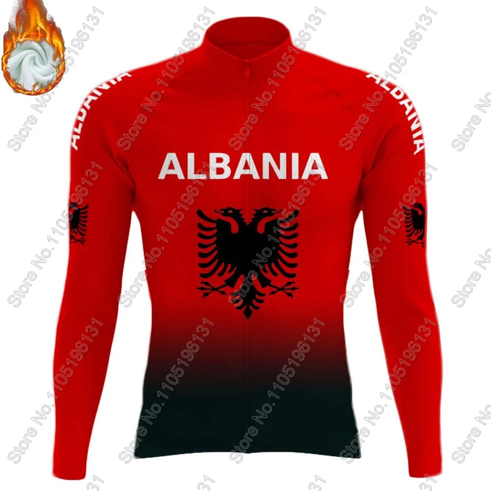 Albania National Team 2026 Cycling Jersey Set Long Sleeve Red Cycling Summer Winter Clothing Road Race Bike Jacket Suit MTB Ropa view 4