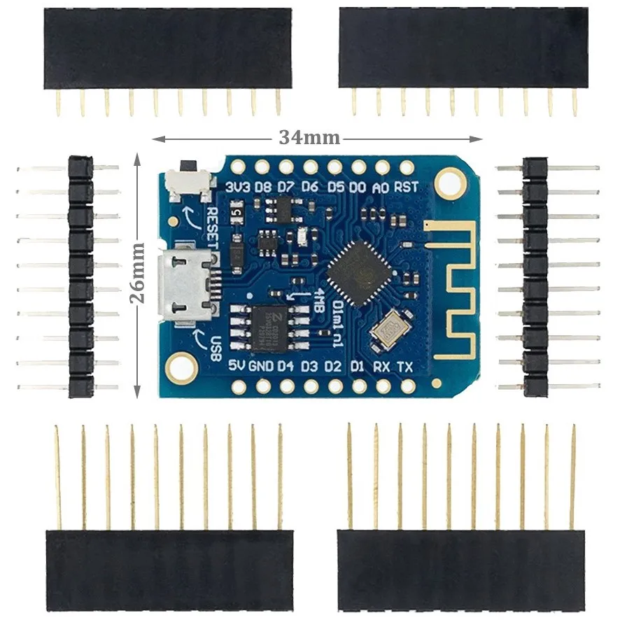 AITEXM D1 Mini V3.0.0 WIFI لوحة تطوير إنترنت الأشياء على أساس ESP8266 CH340 CH340G لـ Arduino Nodemcu V2 MicroPython