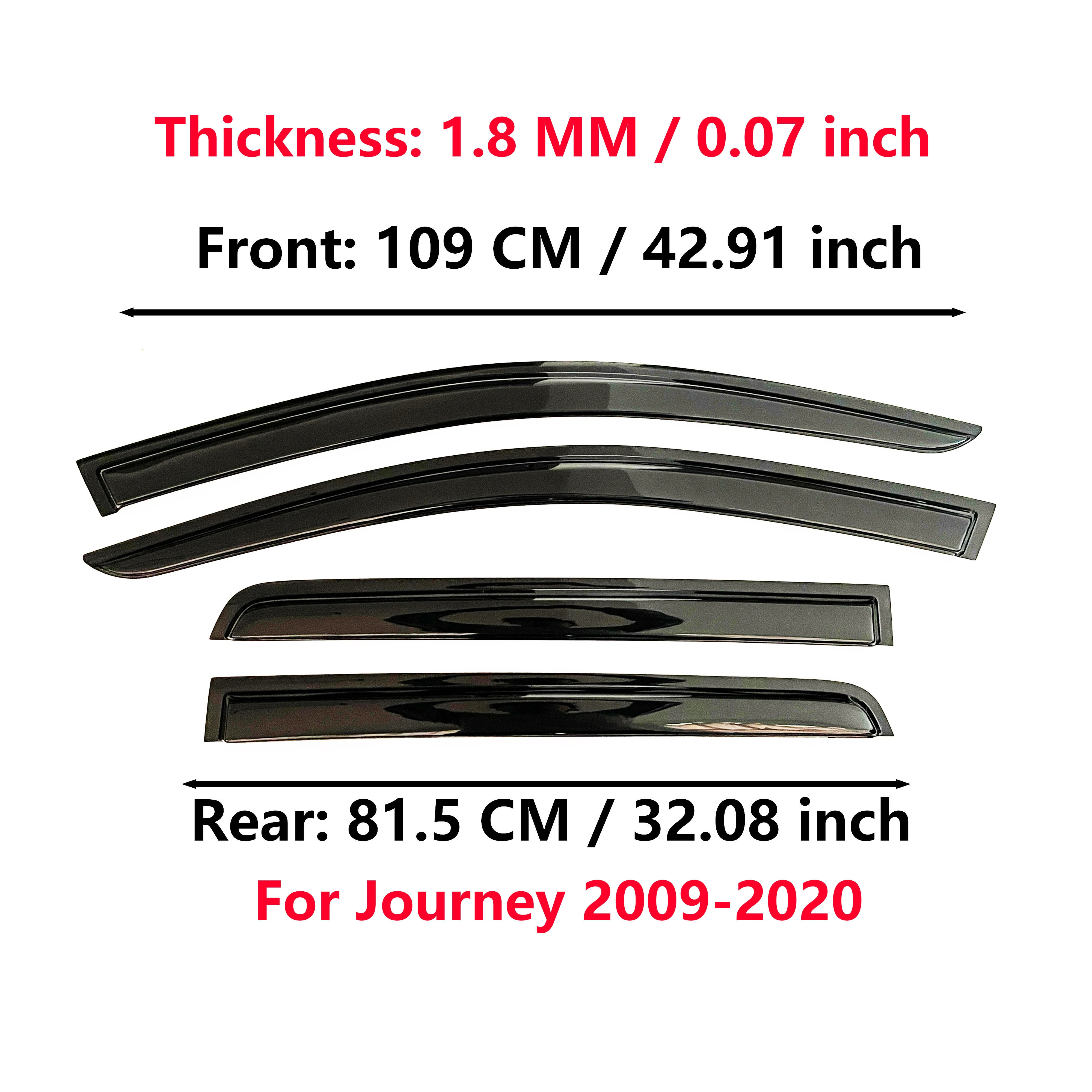 4 Pcs of the Latest Model Car Window Sunshade for Dodge Journey 2009-2020 Window Rain Guards Window Visors Window Rain Guards