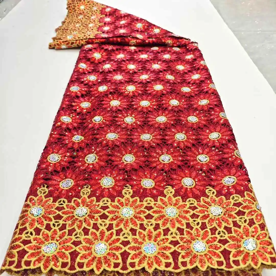 أحدث النيجيري للذوبان في الماء الدانتيل الترتر النسيج 2025 جودة عالية أنيقة الحبل الأفريقي جبر أقمشة الدانتيل لفستان الزفاف