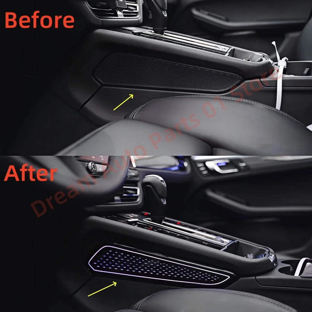 For Porsche Macan 2014-2024 Atmosphere Lamp Automotive Interior Lighting Upgrade Car Accessories Carbon Fiber Grain Trim Strip