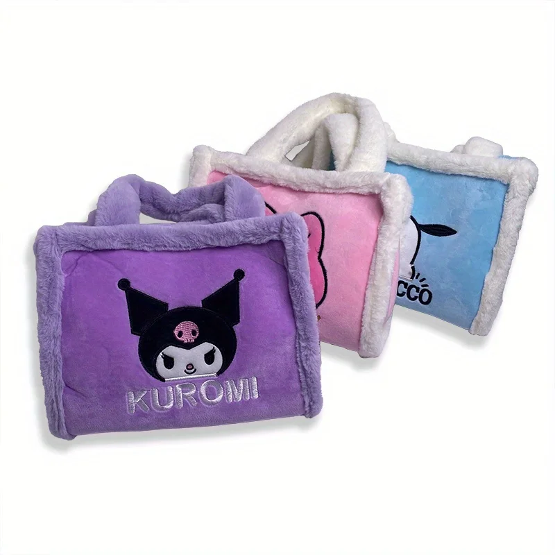 1 pcs Sanrio Plush Handbag Cute Plush Casual Bag Cartoon Plush Women's Handbag