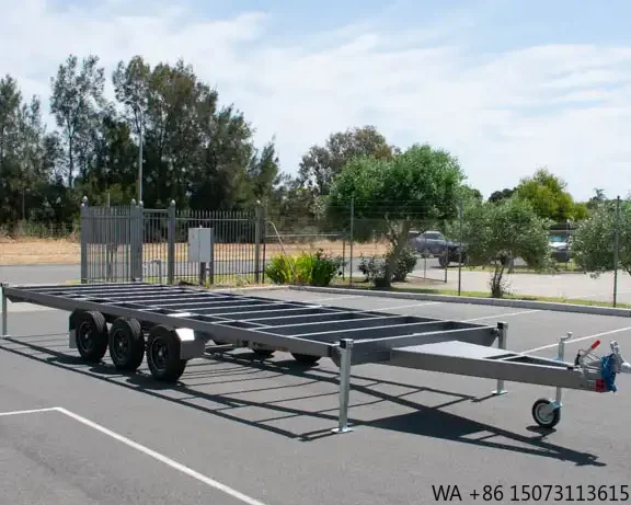 Customized 10-Ton Steel Skeleton Flatbed Trailer Hot Dip Galvanized for Mobile House Cargo Transport
