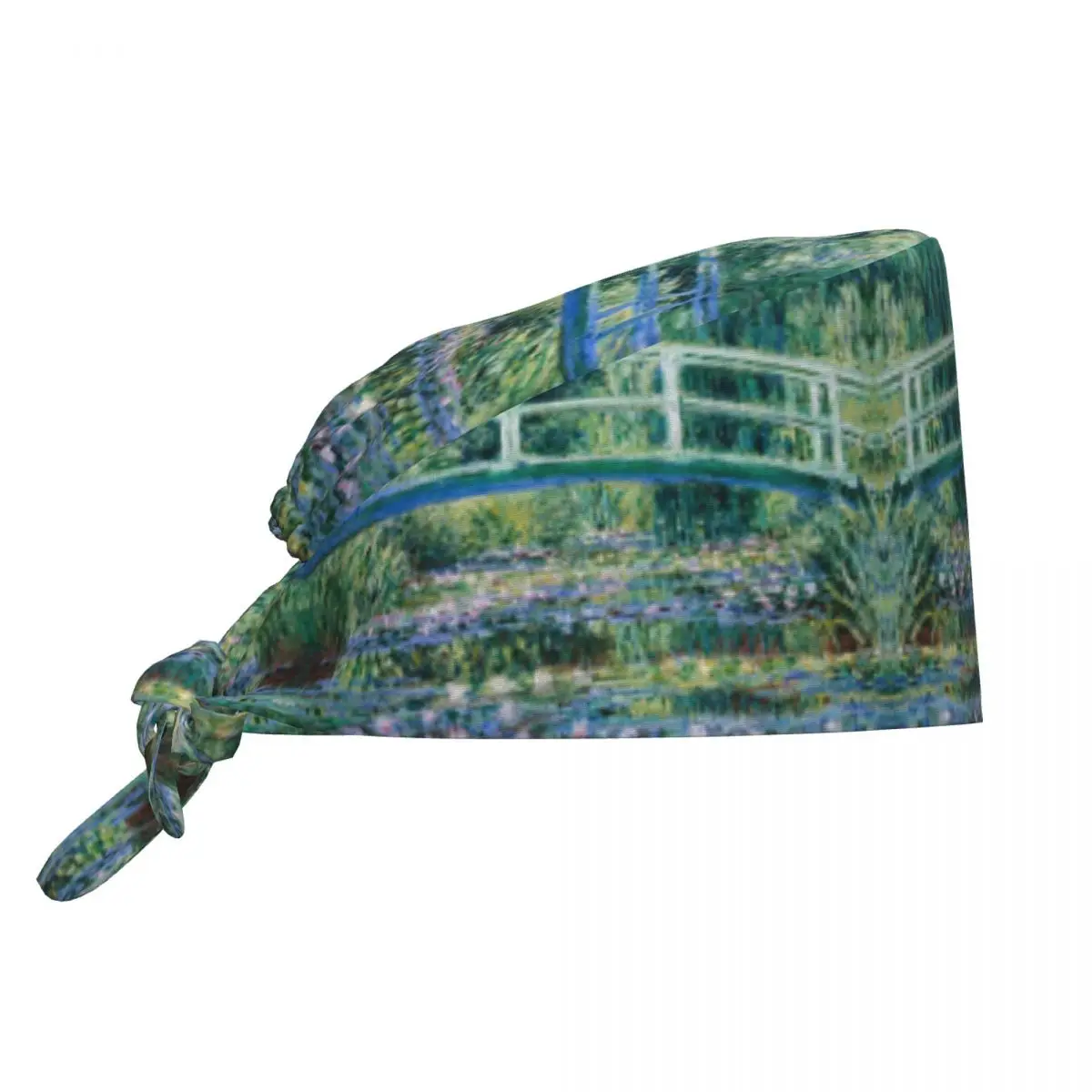 The Waterlily Pond Green Harmony Medical Staff Scrubs Hat Claude Monet Water Lilies and Japanese Bridge For Chef Hat Scrub Caps