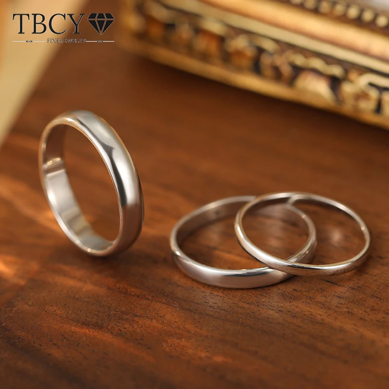 TBCYD 2mm/3mm/4mm Ringe Silber Ring Hochwertiger Sterling Silber Ring Mode Einfacher glatter runder Ring