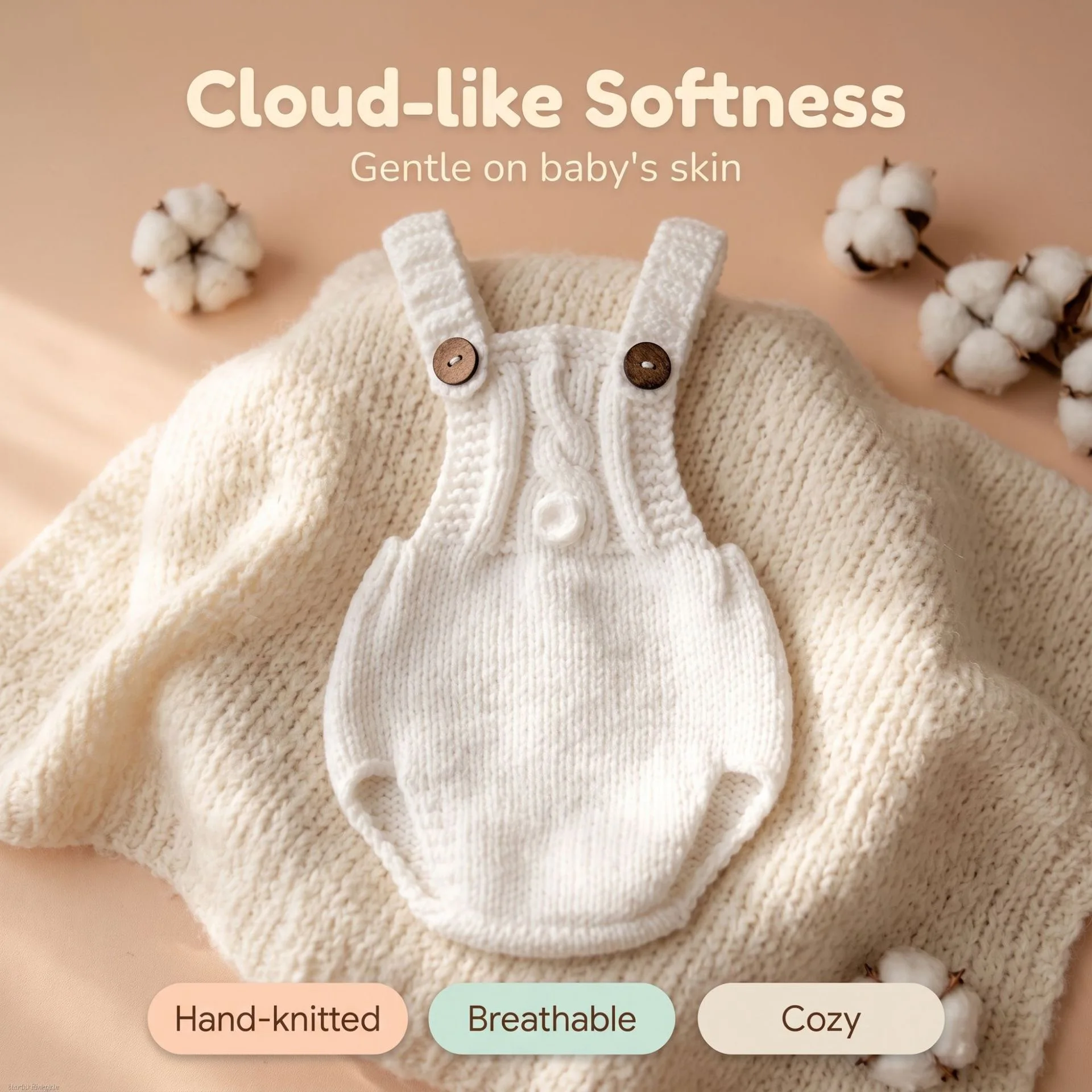 Full Moon Photo Shoot Clothes, Children's Photography Outfits, Baby Photo Shoot Knit Suspenders, Newborn Props and Clothing
