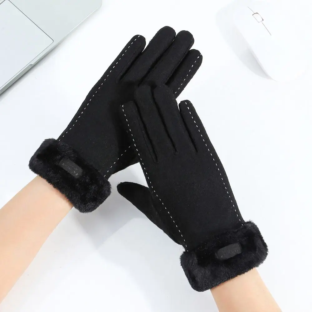 

Durable Windproof Touch Screen Gloves Thick Wear-resistant Cycling Gloves Full Finger Warm Mitts