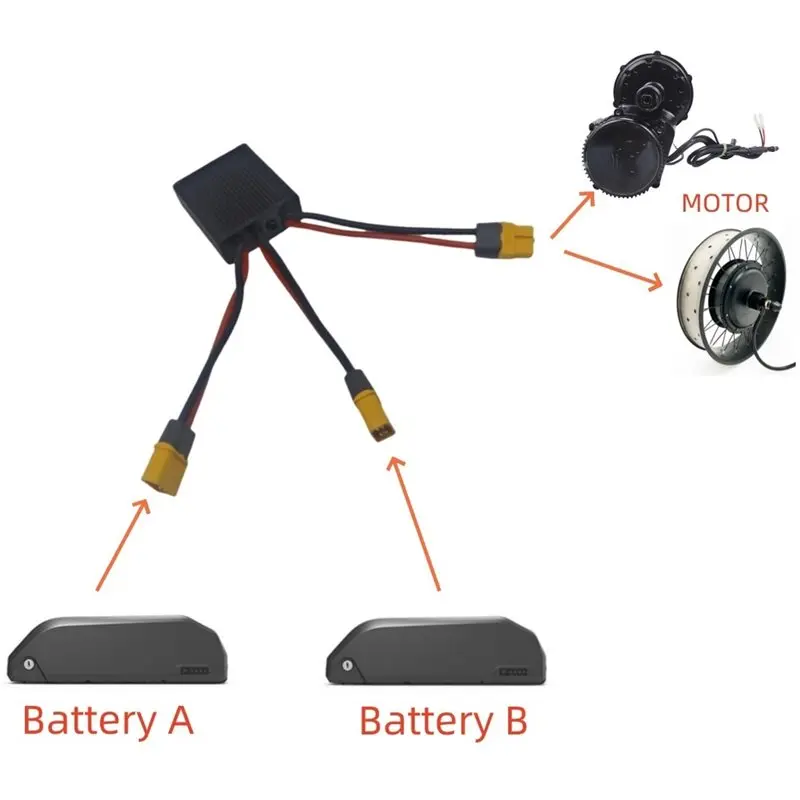 【A17Z】Double Battery Discharge Converter For E-Bike Dual Battery Pack Switch Balancer 10-100VDC