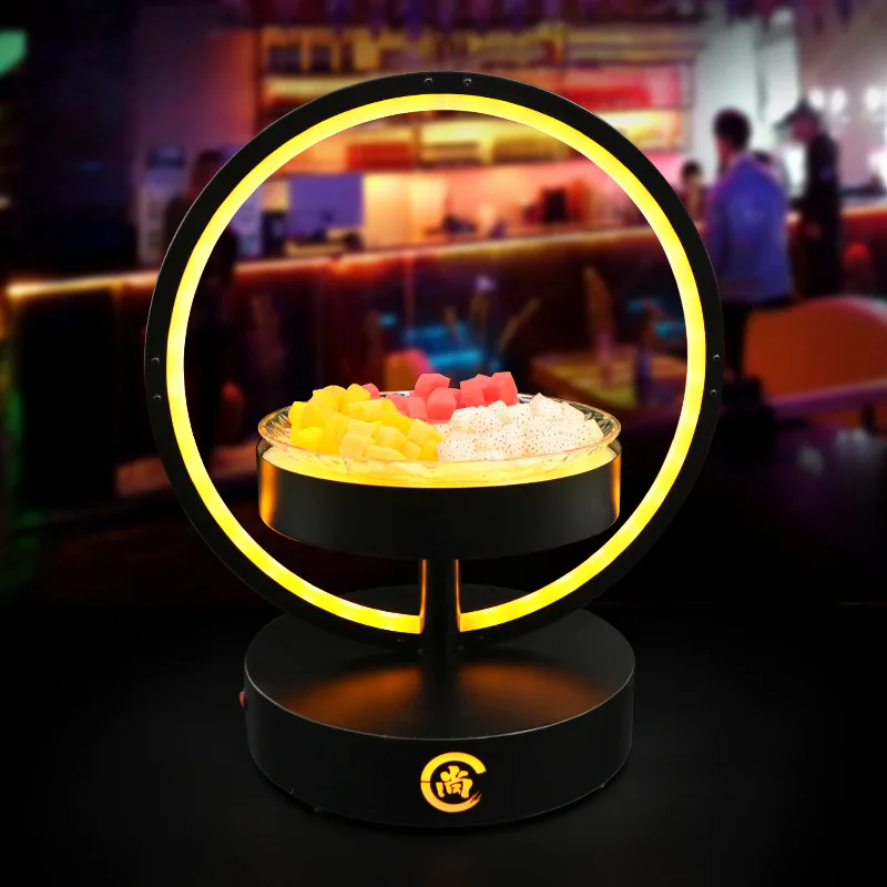 

Бар светодиодный светящийся круг однослойный поднос для фруктов электрическая музыка КТВ креативная тарелка для фруктов закуска поднос для сухофруктов стойка