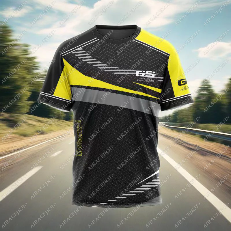 For BMW R1250 G310 F750 F850 GS T-shirt Motorrad ADVENTURE Summer Motorcycle Motocross Motos Riding Quick Dry Men's Not Fade