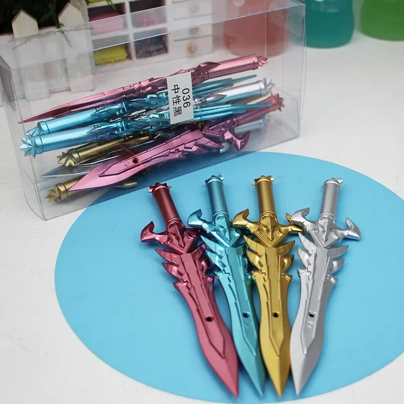 12Pcs Wholesale Creative Sword Retro Weapon Modeling Gender-neutral Pen, Cute Stationery Student Office Signature Pen