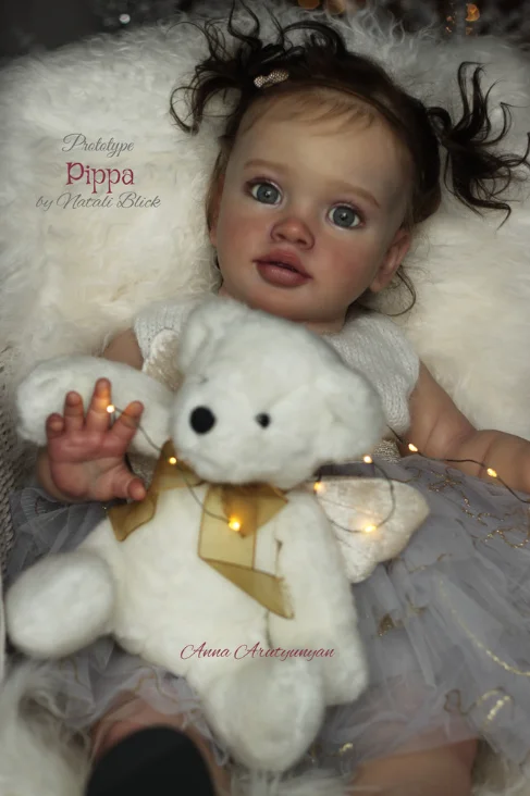 26'' Reborn Pippa Unassembled Doll Parts Huge Size Lifelike 3D Painted Toddler Doll Baby with Cloth Body and Eyes Include