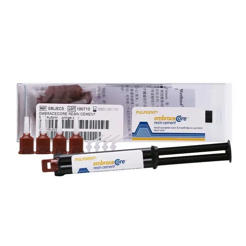 

Dental Materials Double Curing Resin Water Mender Crown Core Resin Self Acid Etching Self Adhesive Core Resin Cement 5ml/tube