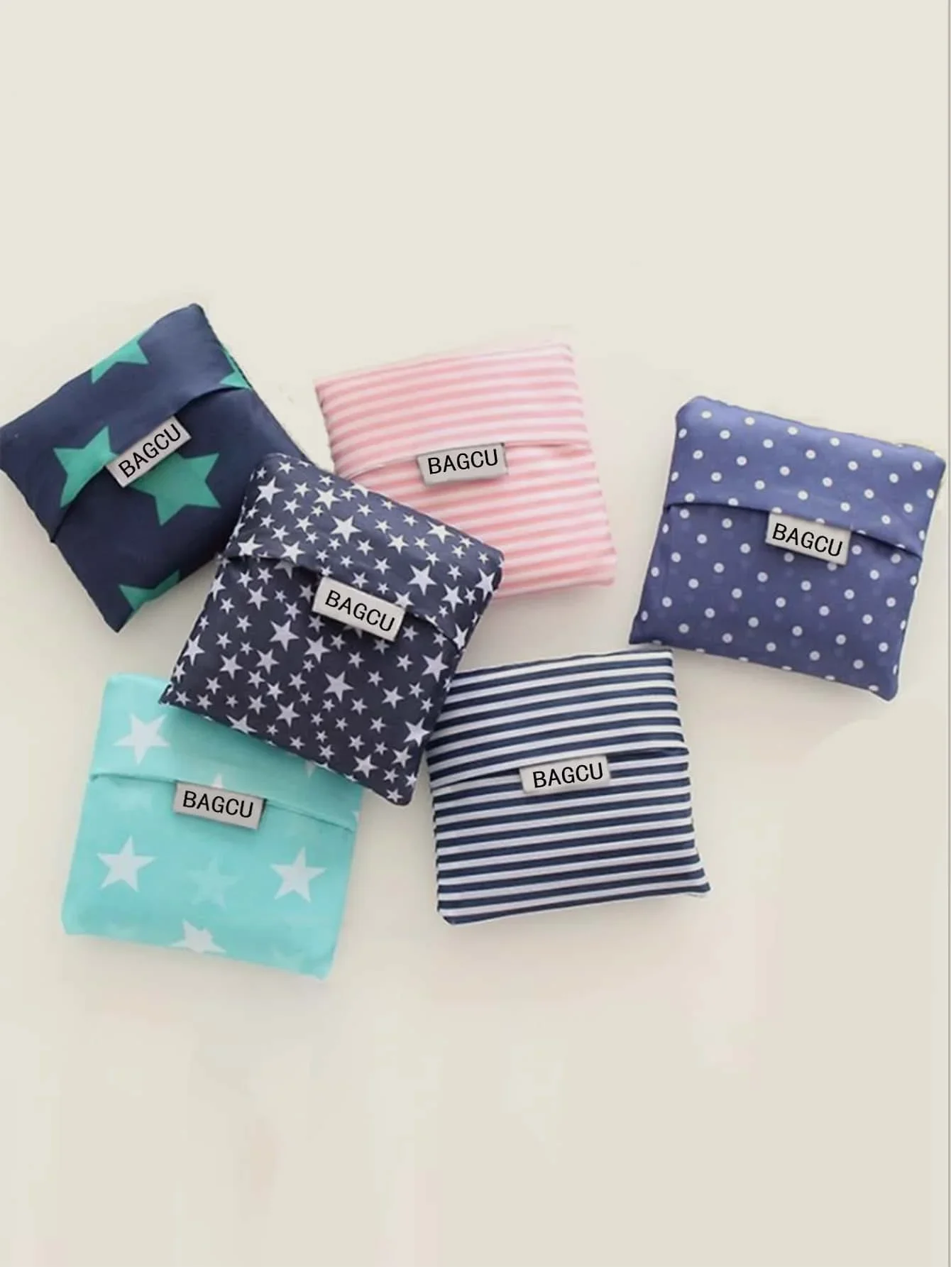 

1PC- Reusable Polyester Portable Shoulder Womens Folding Pouch Shopping Bag Travel Grocery Fashion Pocket Bubble mailer Cart