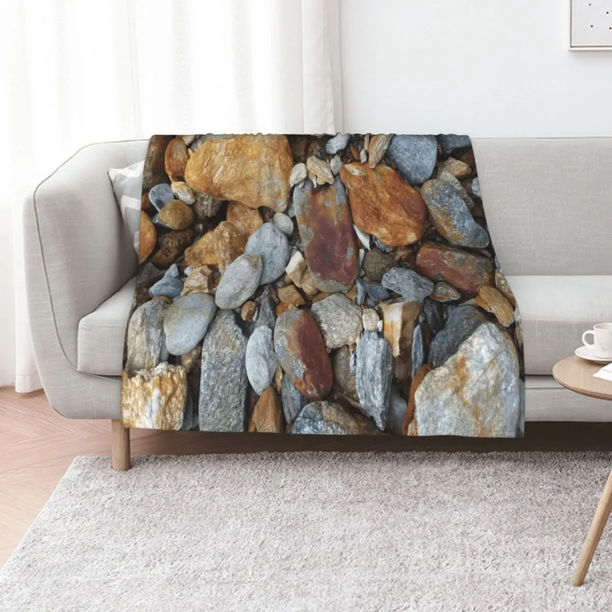 Natural River Stones, mineral rocks Throw Blanket Soft Big Luxury Throw Soft Beds Winter beds Luxury Thicken Sofa Blankets