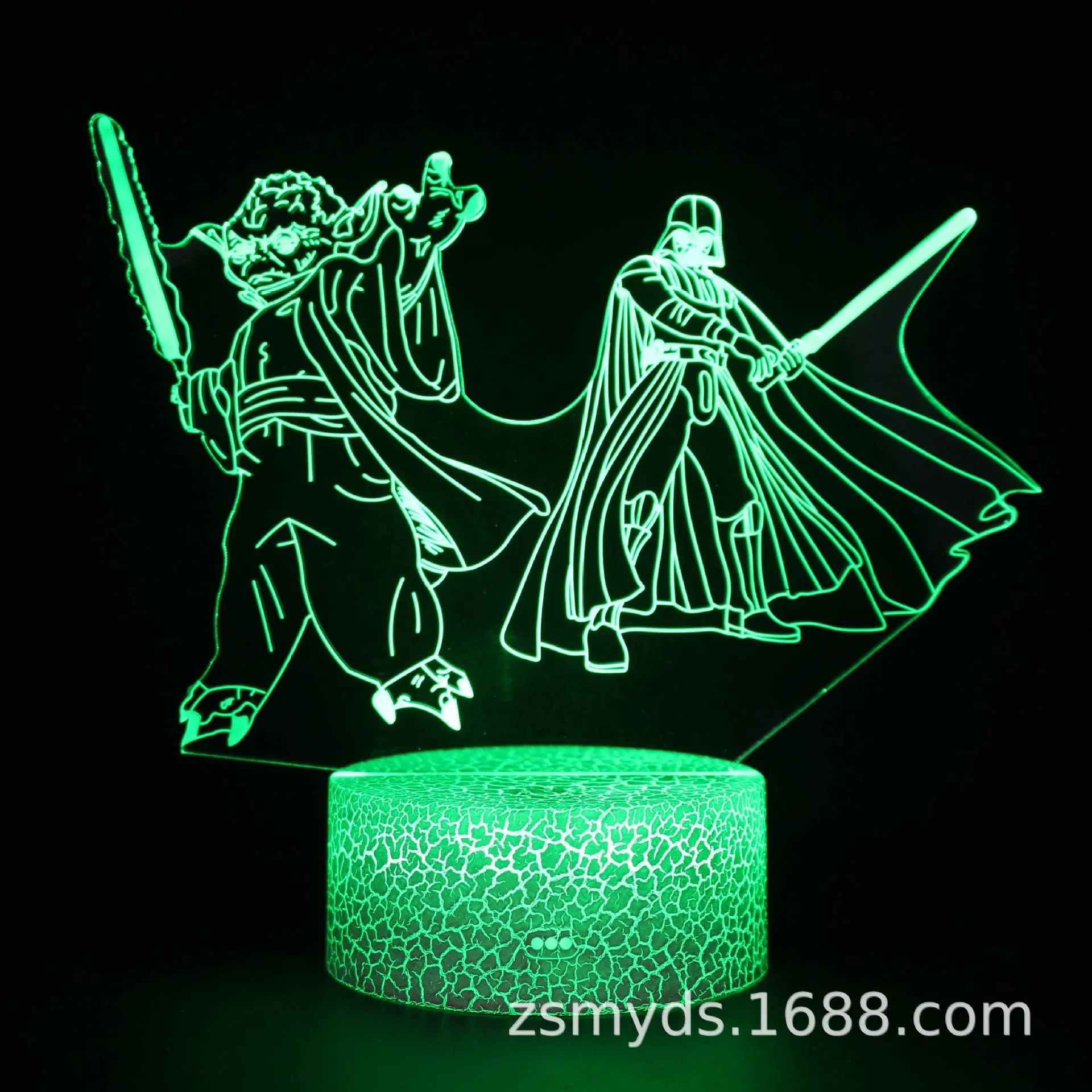 Acrylic 3D Lamp Figure Star Wars Marvel Hot Toys Black Panther Skywalker Figures Illusion Night Light Polychrome LED Table Decor