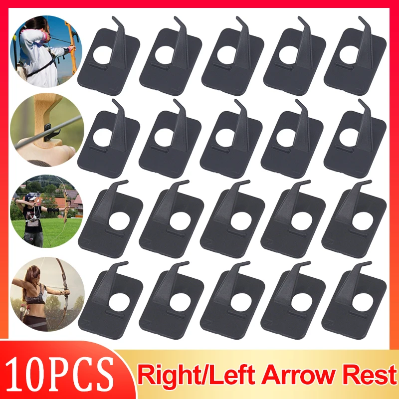 10pcs Plastic Self-Adhesive Arrow Rest Patches Right/Left Handed Archery Recurve Bow Rest Outdoor Hunting Shoot Accessories