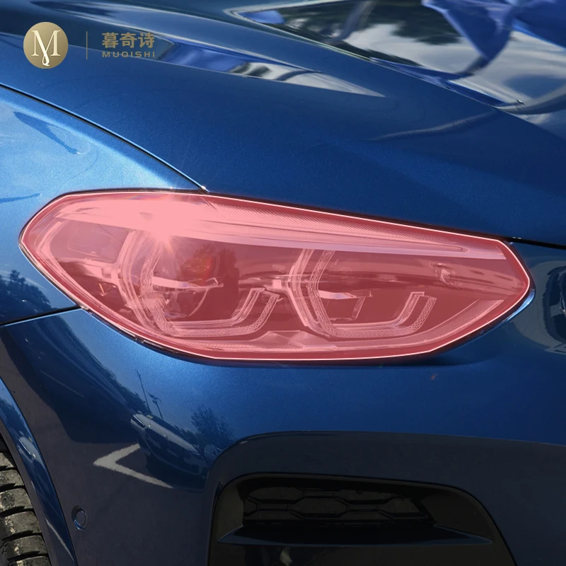 

For BMW G02 X4 2018-2022 pre cut car exterior headlight scratch resistant TPU protective film transparent/smoked black