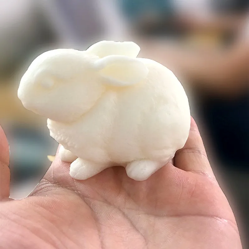 Cute 3D Rabbit Candle Mold DIY Chocolate Handmade Soap Plaster Gypsum Epoxy Resin Silicone Mould Home Decoration Ornaments