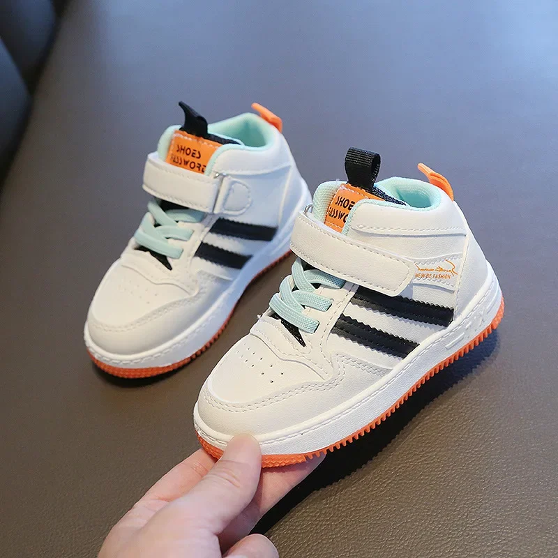Children's Sneakers Kids Fashion Design White Non-slip Casual Shoes for Boys Girls Hook Breathable Sneakers Toddler Outdoor Shoe