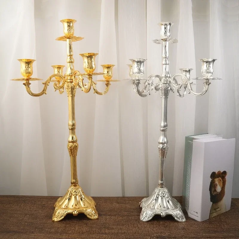 Retro relief candle holder, hotel scented candle utensils ornaments, home decoration metal handicrafts