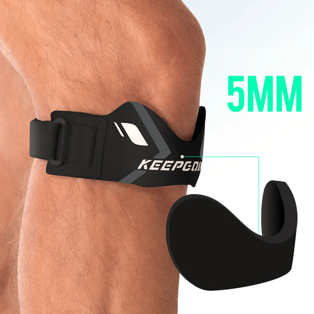 1 Stück Kniescheibenbandage Kniescheiben-Schutzband Sehnenstütze Verstellbare Absorptions-Kompressionsauflage Basketball – Detail 6
