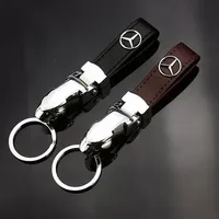 Leopard Head Car Key Chain Leather Keyrings Pendant For Mercedes Benz W204 W205 W213 W210 W124 W176 CLK GLC CLS A200 G63 E320