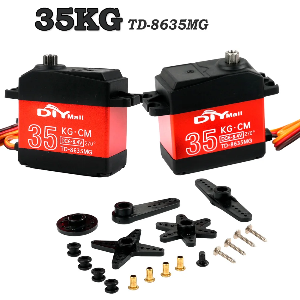 Motore servo con spazzole di carbone digitale TD-8635MG da 35 kg. cm 180 ° /270 ° /360 °   Servo standard per giocattolo modello robot aereo per auto RC