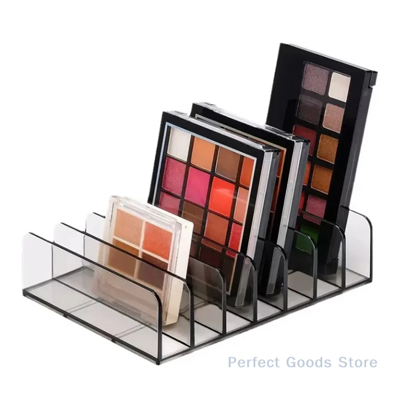 7 그리드 드레싱 테이블 화장품 선반 데스크탑 서랍 파티션 스토리지 주최자 투명 메이크업 아이 섀도우 스토리지 박스