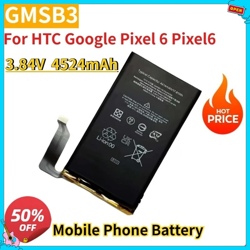 

New Replacement Mobile Phone Battery GMSB3 3.84V 4614mAh For HTC Google Pixel 6 Pixel6