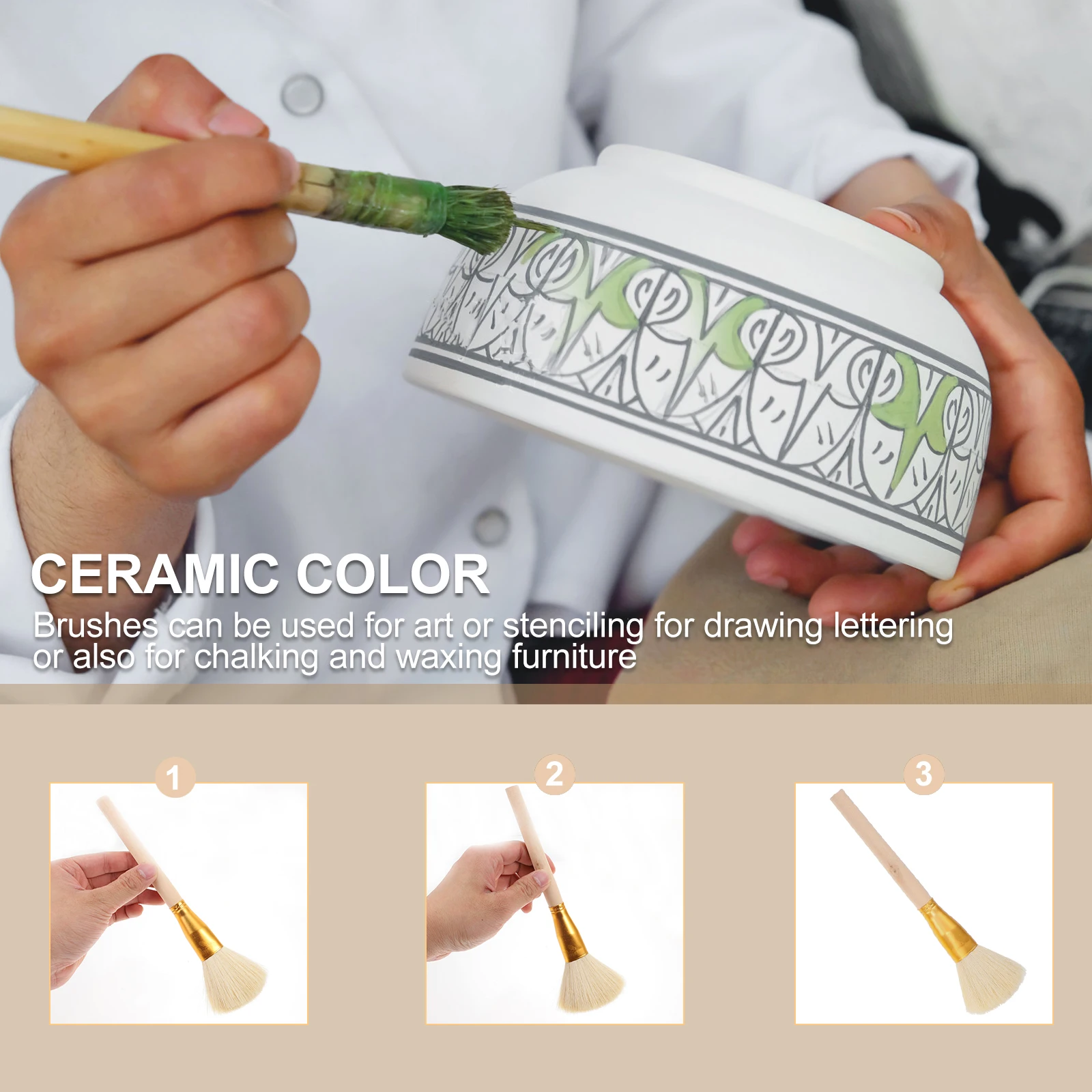 

12pcs Wool Brush Paint Pen Soft Head Gilding Painting Brushes Wooden Handle Craft Art Supplies DIY Tools Watercolor
