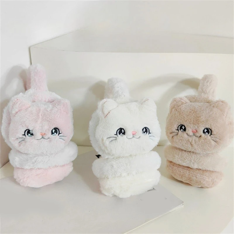 Зимние теплые наушники с милым котом для детей и девочек